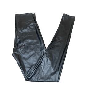 Faux Vegan Leather leggings black glossy high waisted skinny S SM Liquid legging